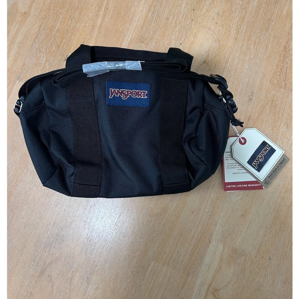 JanSport Weekender Mini Duffel Bag Black Crossbody JS0A85VQ008 NWT Travel